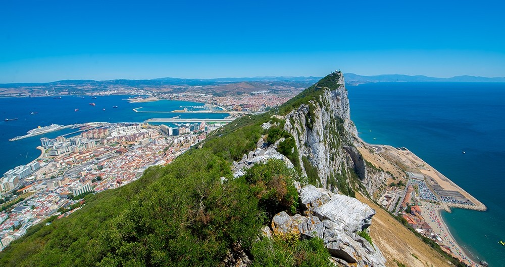 View from Gibraltar to the coast